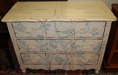 Lot 1211 - A contemporary French distressed white painted...