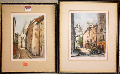 Lot 1049 - Four various French colour mezzotints being...