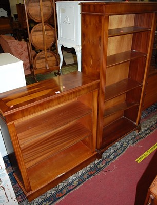 Lot 1212 - A contemporary yew wood freestanding open...