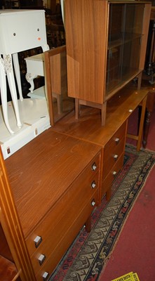 Lot 1214 - 1970s teak bedroom furniture, to include;...