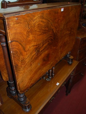 Lot 1215 - A mid-Victorian figured walnut round cornered...