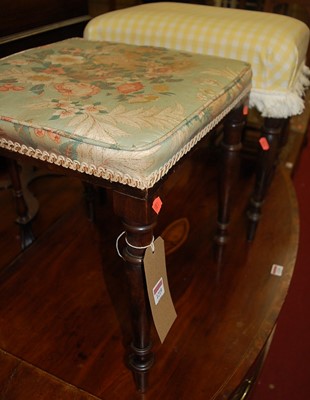 Lot 1219 - Two 19th century mahogany dressing stools,...