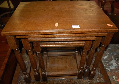 Lot 1221 - A contemporary oak nest of three occasional...