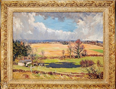 Lot 1053 - Mid 20th century school, landscape scene with...