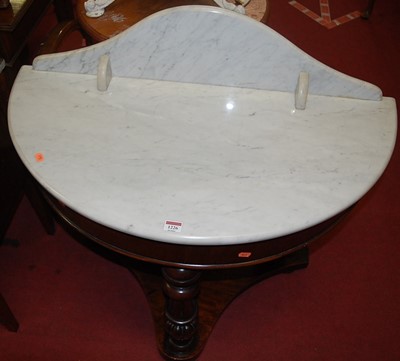 Lot 1226 - A Victorian mahogany and white variegated...