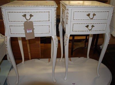 Lot 1241 - A pair of contemporary French white wood two...