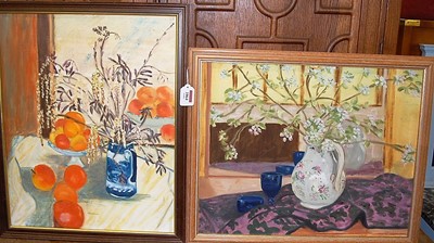 Lot 1064 - Elsie Manning - Reflections, catkins and fruit,...