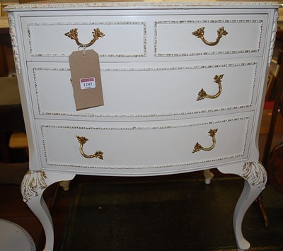 Lot 1243 - A contemporary French white wood low chest, of...