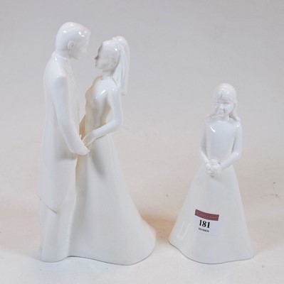 Lot 181 - A Moments by Coalport white glazed figure...