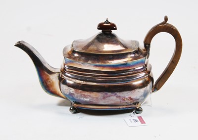 Lot 198 - A 19th century silver teapot, of squat oval...