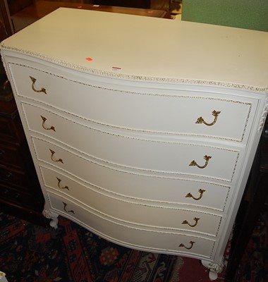 Lot 1247 - A contemporary French white wood serpentine...