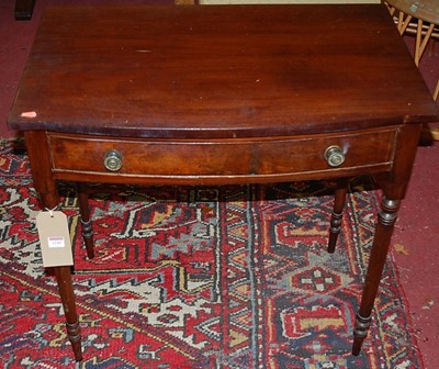 Lot 1249 - A circa 1900 mahogany bowfront single drawer...