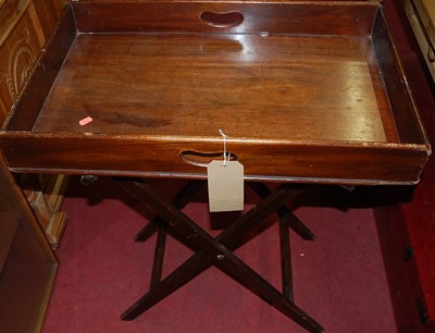 Lot 1264 - A 19th century mahogany butler's tray raised...