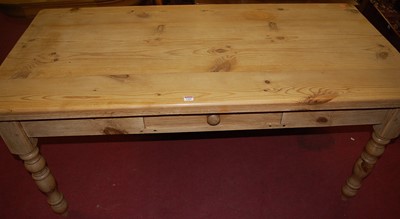 Lot 1266 - A modern pine round cornered farmhouse kitchen...