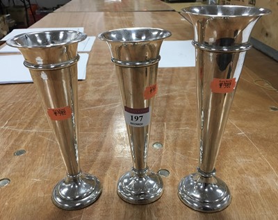 Lot 197 - An Edwardian silver trumpet shaped spill vase,...