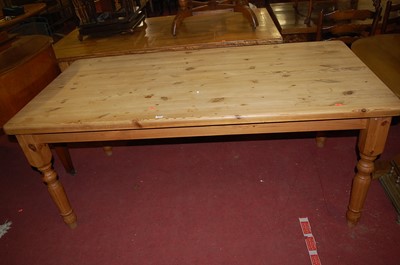 Lot 1273 - A modern pine round cornered farmhouse kitchen...