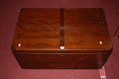 Lot 1274 - A contemporary hardwood hinge top blanket box,...