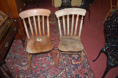 Lot 1284 - Nine various early 20th century elm seat and...