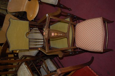 Lot 1292 - A pair of Edwardian mahogany and satin wood...