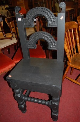 Lot 1296 - A 17th century style and later painted oak(?)...