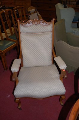 Lot 1308 - An Edwardian walnut and upholstered open...