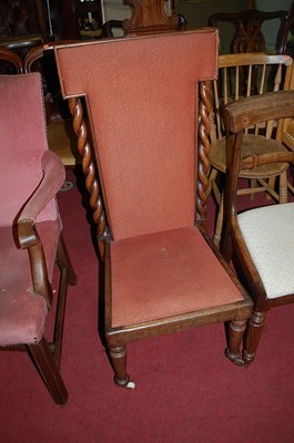 Lot 1315 - A Victorian mahogany and upholstered pad back...