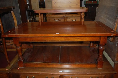 Lot 1319 - A contemporary plank top oak two-tier...
