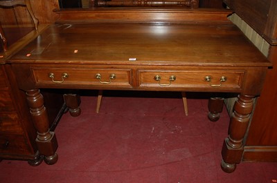 Lot 1320 - A circa 1900 walnut ledgeback two-drawer side...
