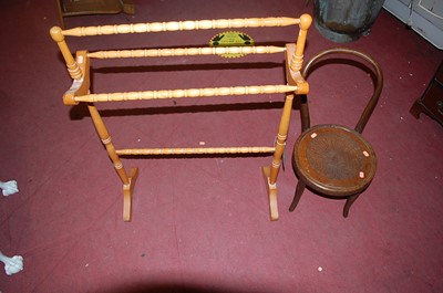 Lot 1337 - A turned towel rail, together with a child's...