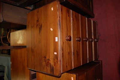 Lot 1340 - A modern stained pine round cornered  chest of...