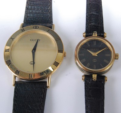 Lot 342 - A Gucci gent's quartz wristwatch, in original...