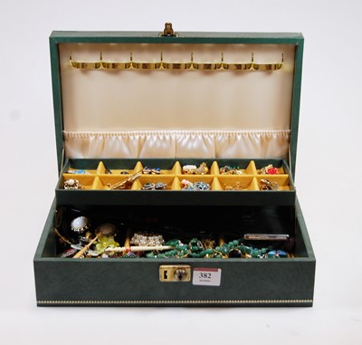 Lot 382 - A fitted jewellery box and contents of...