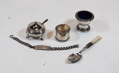 Lot 387 - A silver identity bracelet; together with a...