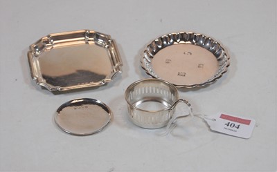 Lot 404 - A modern silver pin tray; one other with...