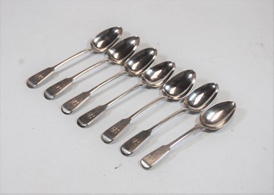 Lot 414 - Seven various 19th century silver teaspoons,...