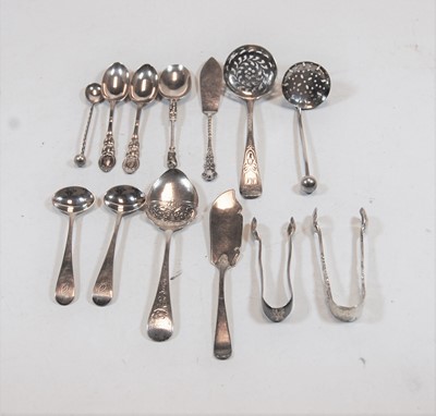 Lot 415 - Assorted silver flatware, to include tea and...