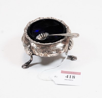 Lot 418 - An early Victorian silver table salt, raised...