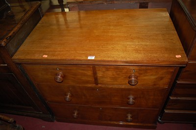 Lot 1342 - A Victorian mahogany low square front chest of...