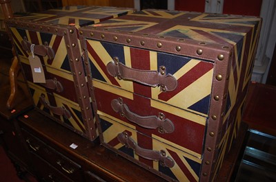 Lot 1352 - A pair of contemporary Union Jack clad leather...