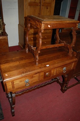 Lot 1356 - A Spanish walnut two drawer dressing table...