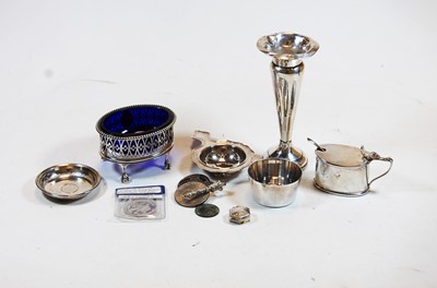 Lot 347 - A George V silver mustard of plain oval form...