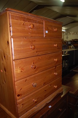 Lot 1361 - A modern pine round cornered chest, of two...