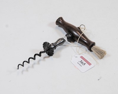 Lot 365 - A George III corkscrew having a steel worm,...