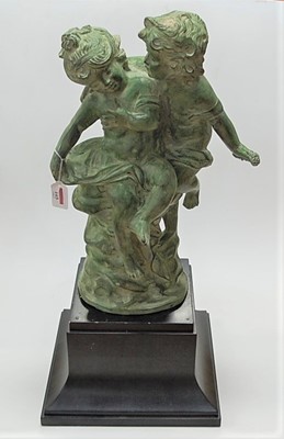 Lot 125 - A large contemporary green patinated bronze...