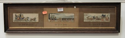 Lot 433 - A set of three Victorian silk stevengraphs to...
