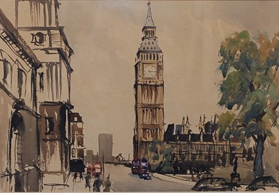 Lot 282 - John Thonrnton Bell - Big Ben,  watercolour...