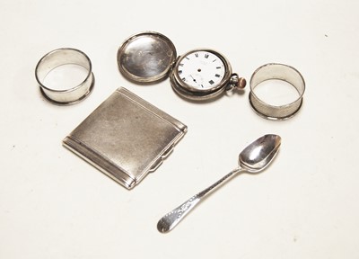 Lot 402 - Silver wares, to include a powder compact,...