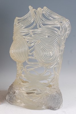 Lot 149 - A retro acrylic female torso of layered and...