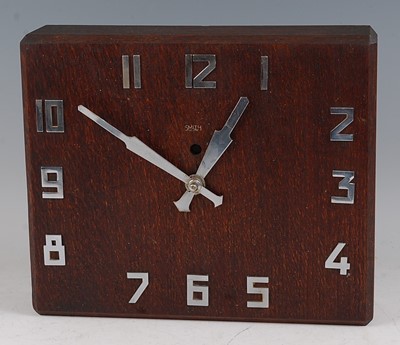 Lot 124 - An Art Deco Smiths electric oak square hanging...