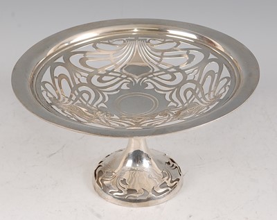 Lot 92 - An Art Nouveau silver pedestal tazza, of...
